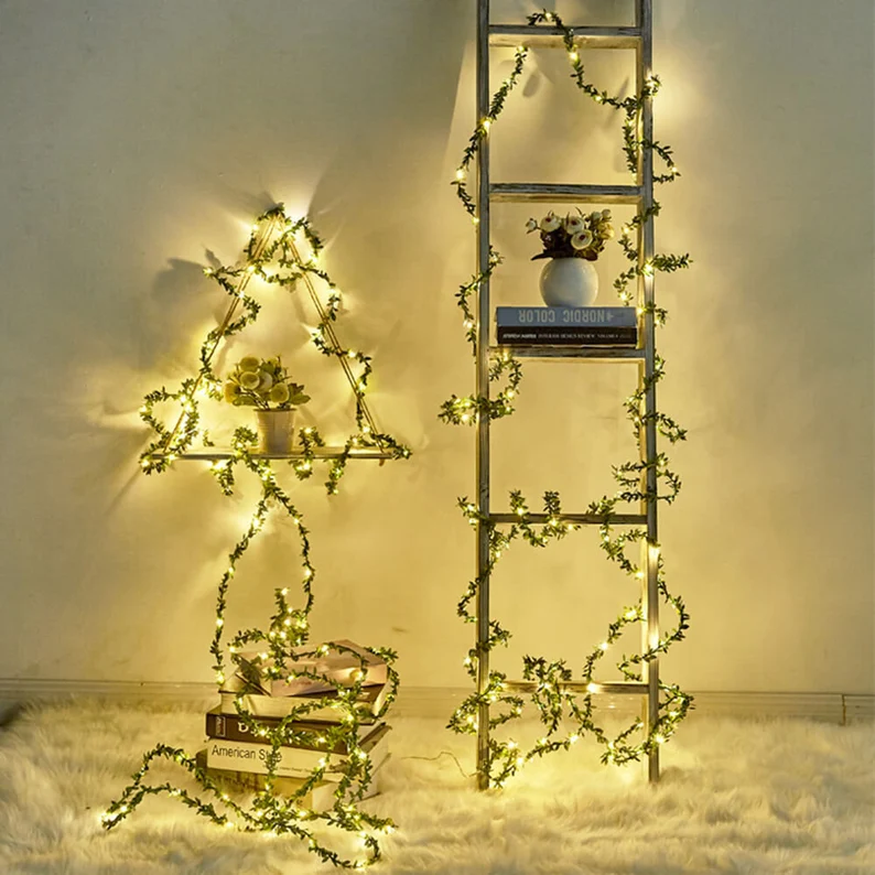 Mini LED Green Ivy Leaf Fairy String Lampu