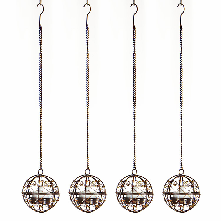 Solar tea lights holders can use for hanging holiday decorations.