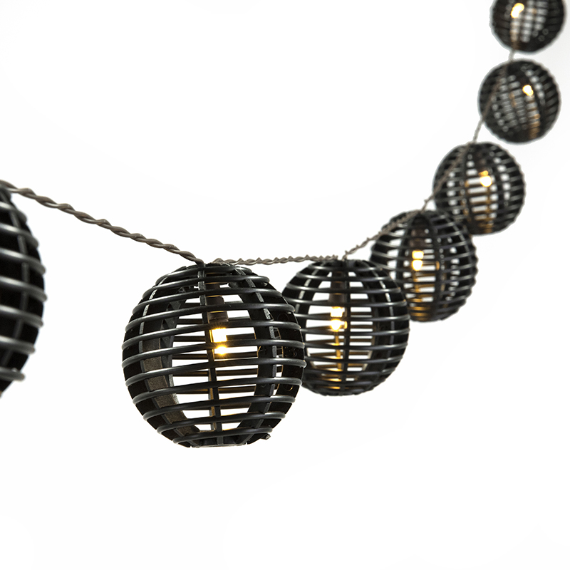 Outdoor Rattan Ball String Lights