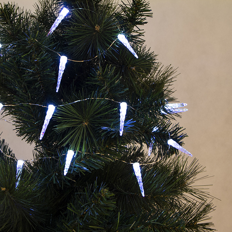 BATTERY LED Icicle Christmas Lights