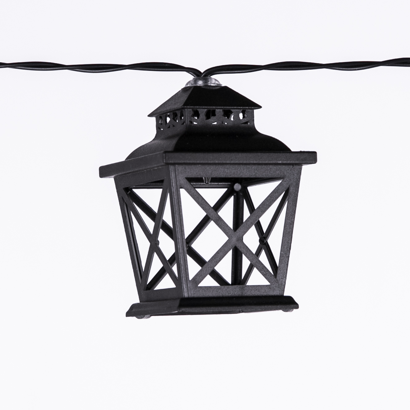 Black lantern string lights