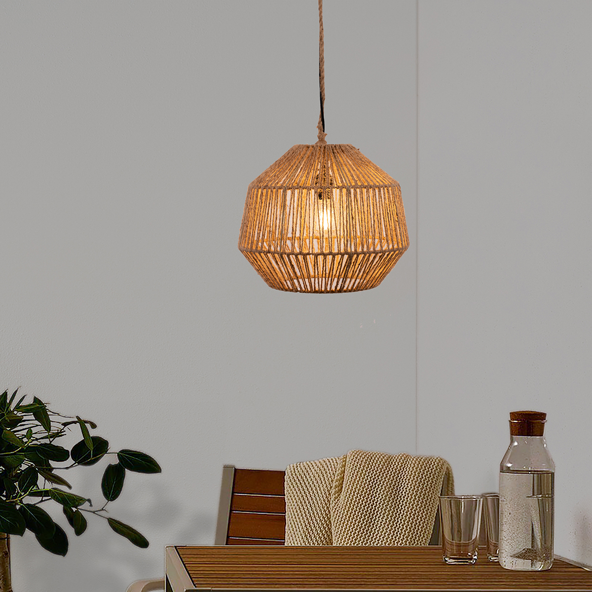 Hemp Rope Woven Lamp Pendant Light