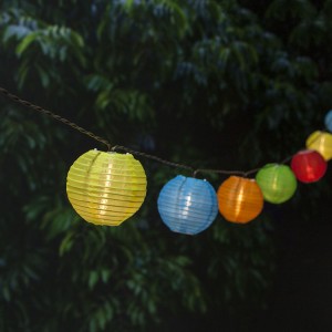 solar powered fabric lantern string lights