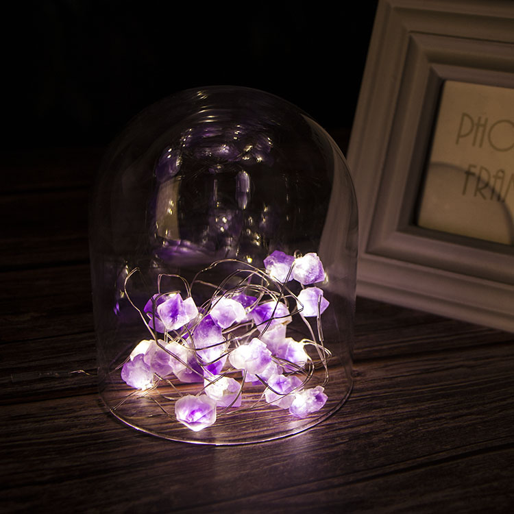 Asili Amethyst Crystal Fairy Led Kamba Taa