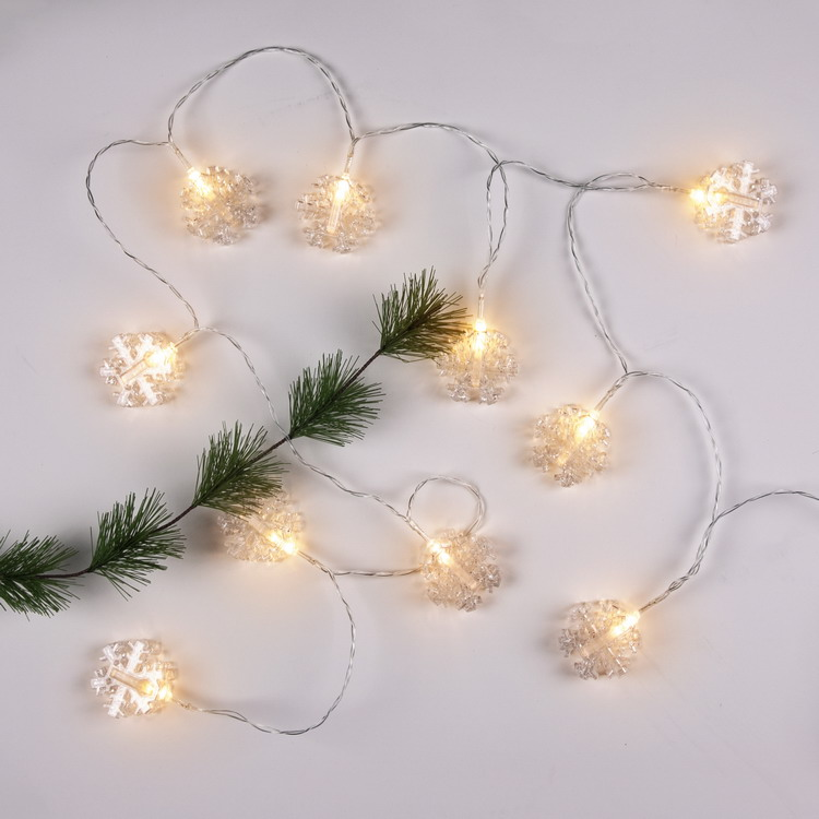 LED lights with snowflake clips