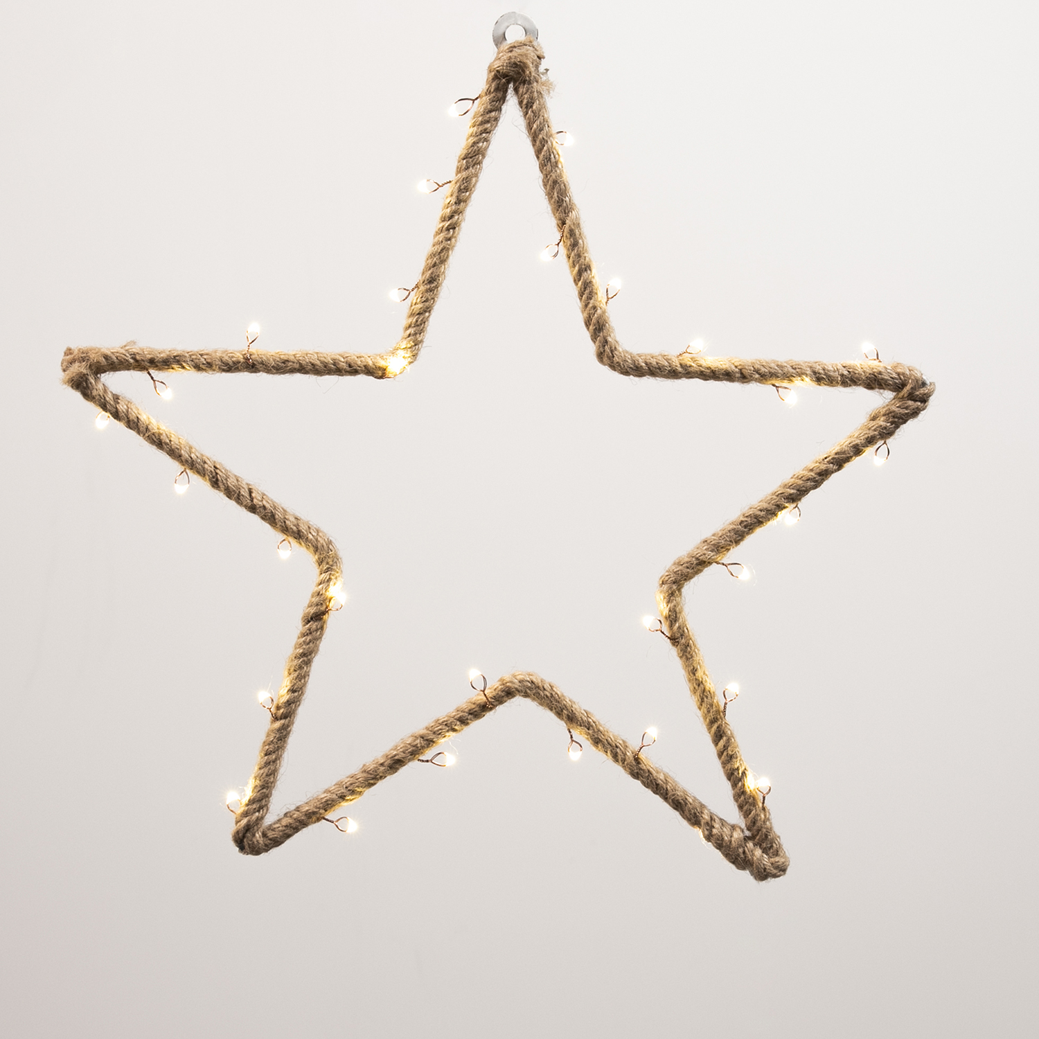 Lighted Jute Rope Star