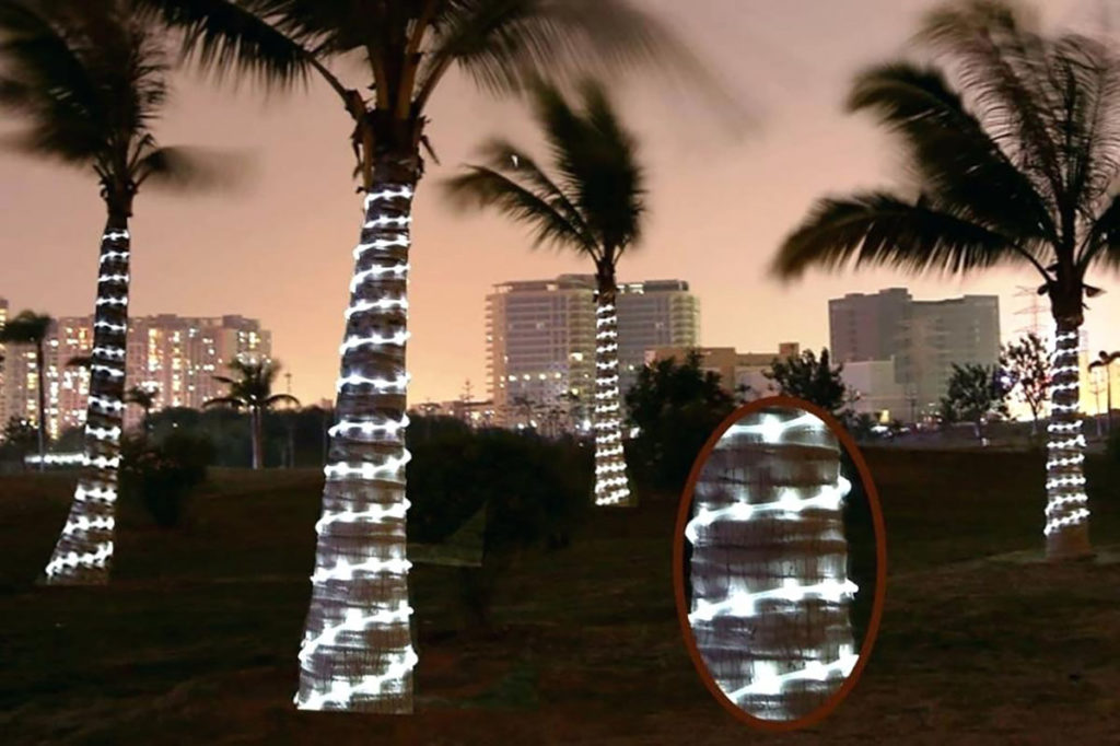 Outdoor rope string lights for trees