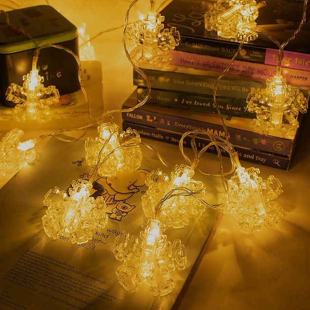 Photo clip snowflake string lights