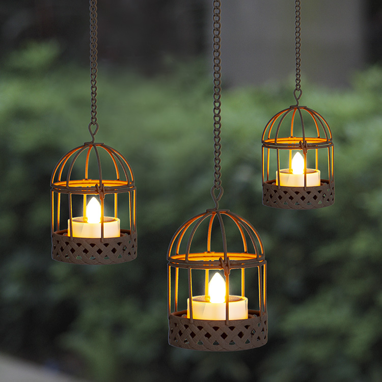 Solar Hanging Umbrella Lantern Candle Lights