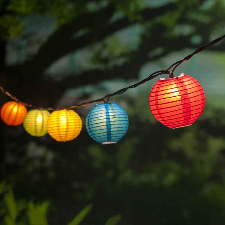 Solar Powered Kain Lantern String Lampu