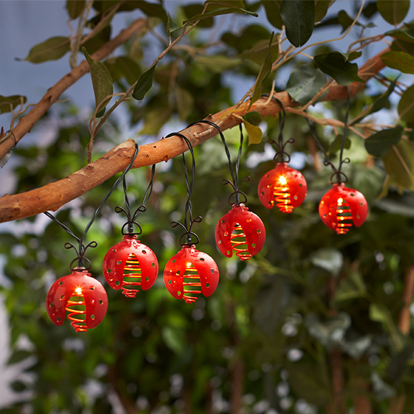 Solar Powered Ladybug string lights