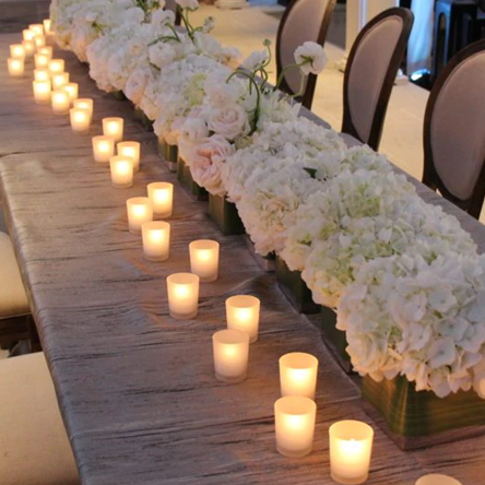 Solar candles for wedding centerpieces