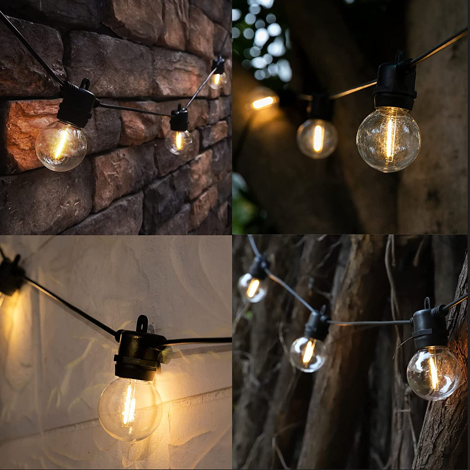 Solar powered Comercial outdoor string lights