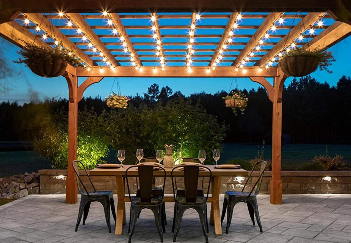 Solar powered gazebo string lights