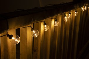 String Light on fence