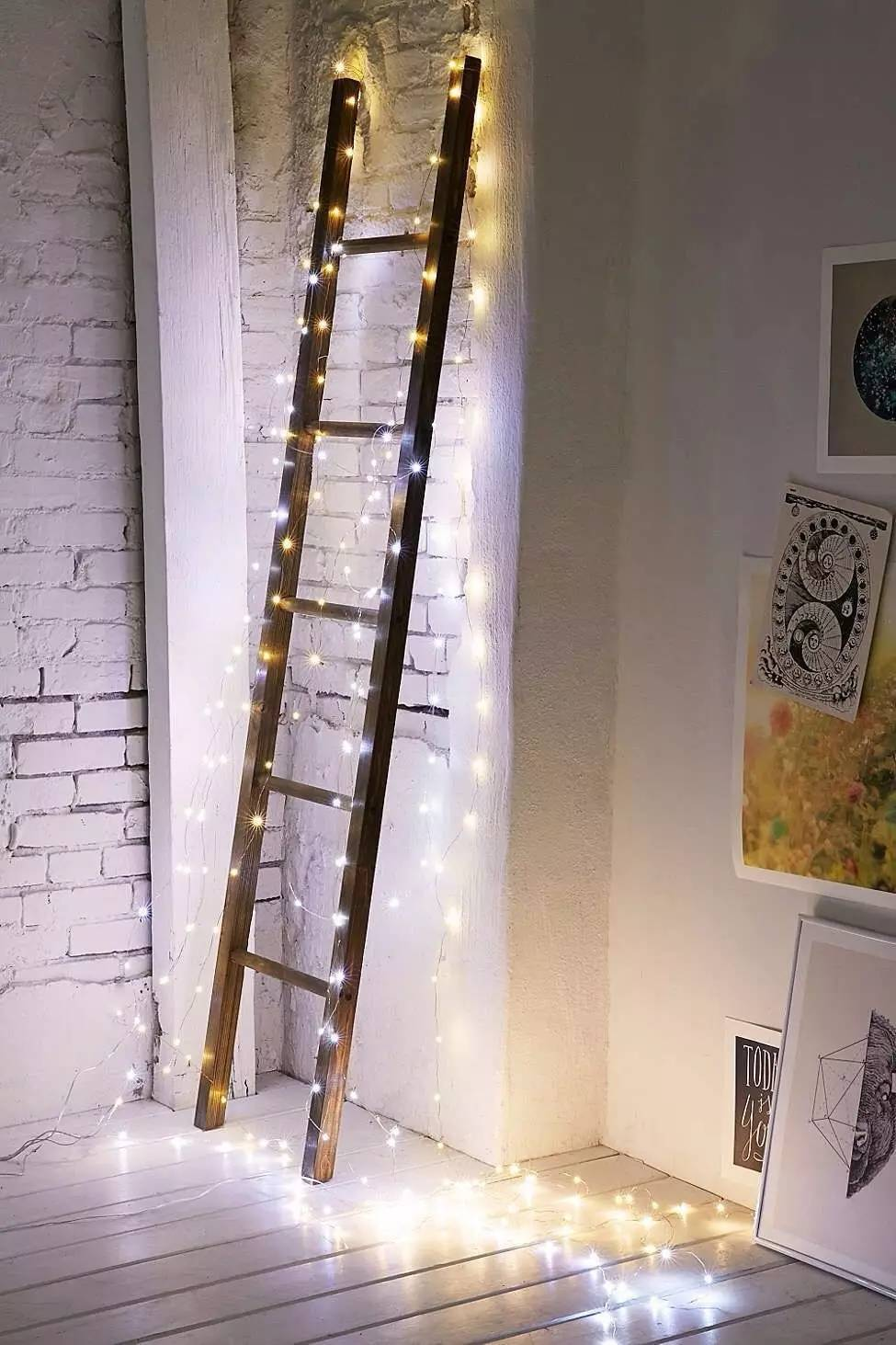 String Lights on ladders