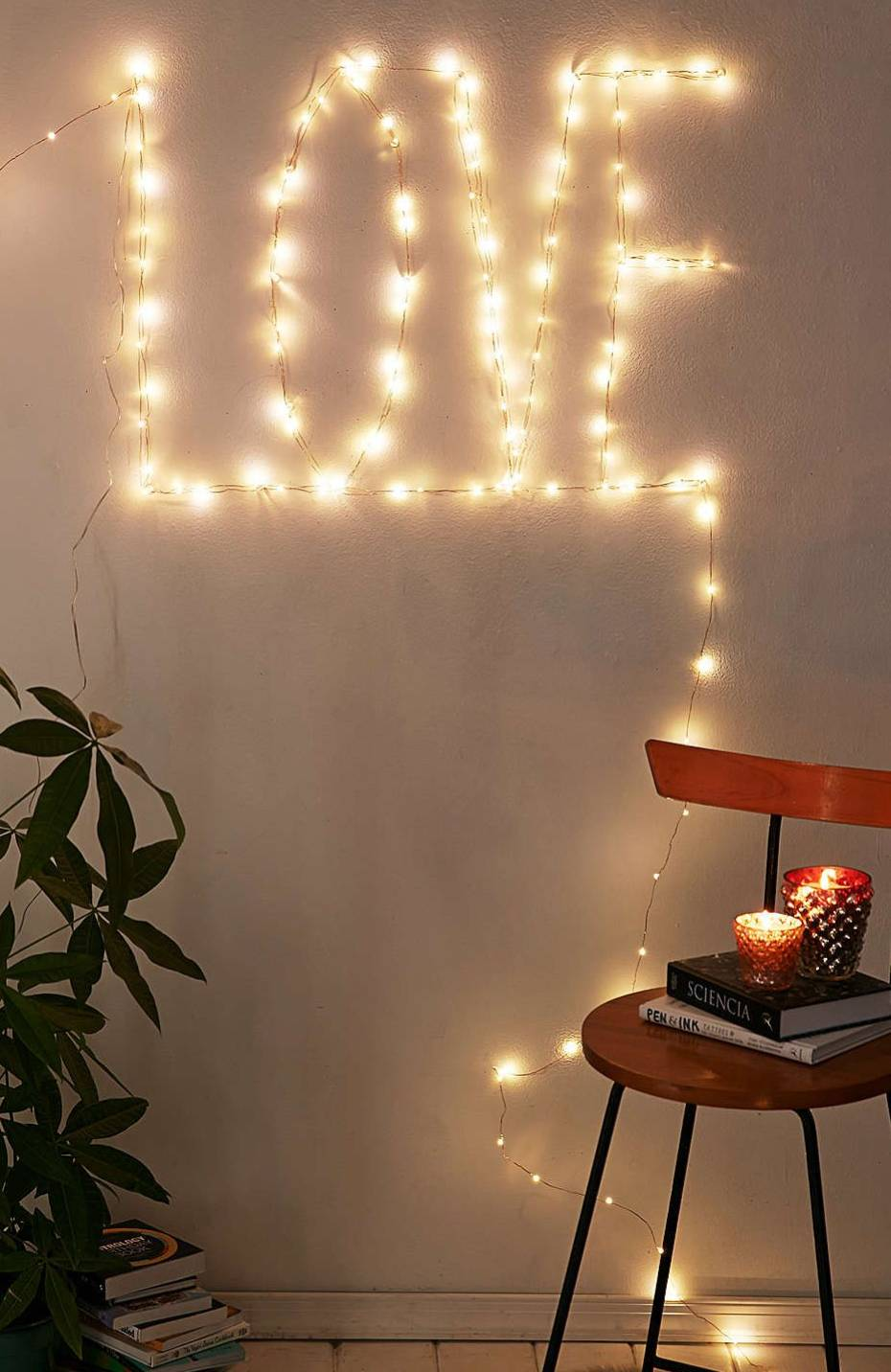 String lights in letters