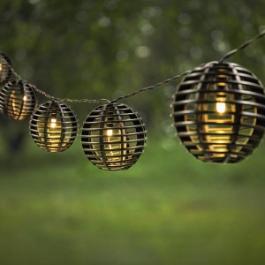 Grosir Lampu String Bola Rotan Outdoor Bertenaga Surya