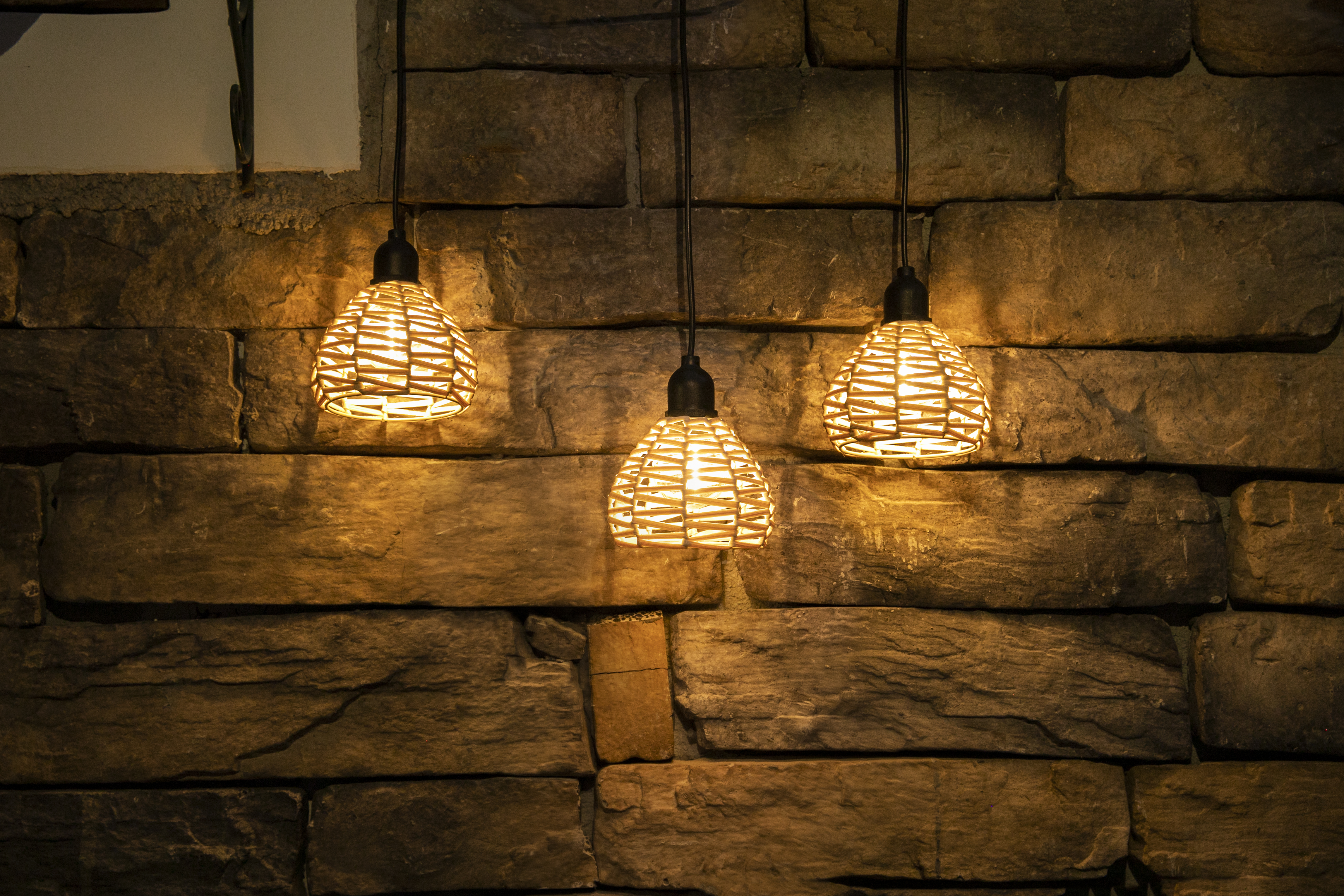 Wicker Rattan pendant lamp