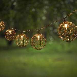 beaded copper wire ball string lights