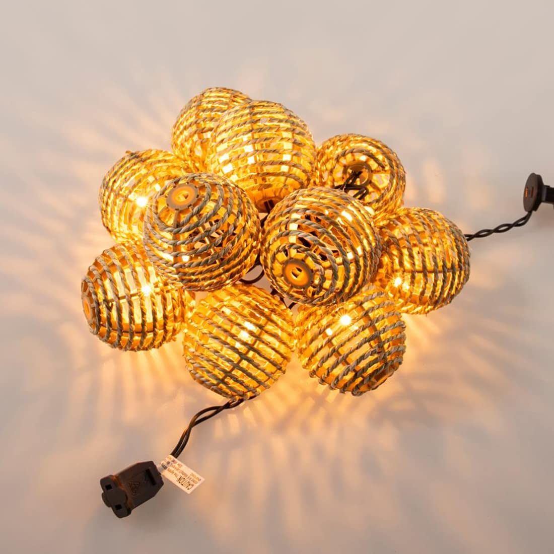 decorative rattan ball string light