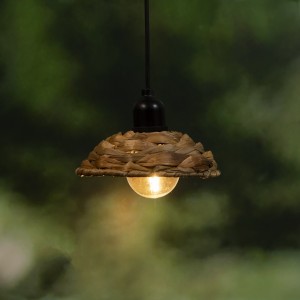 hanging woven grass rattan lights