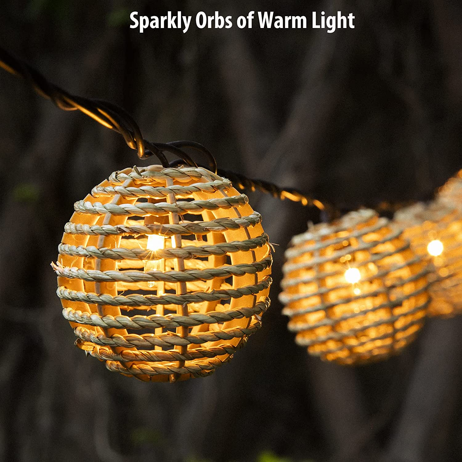 rattan string lights