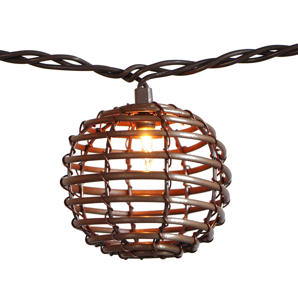 Solar Powered Rattan Lantern String Lights