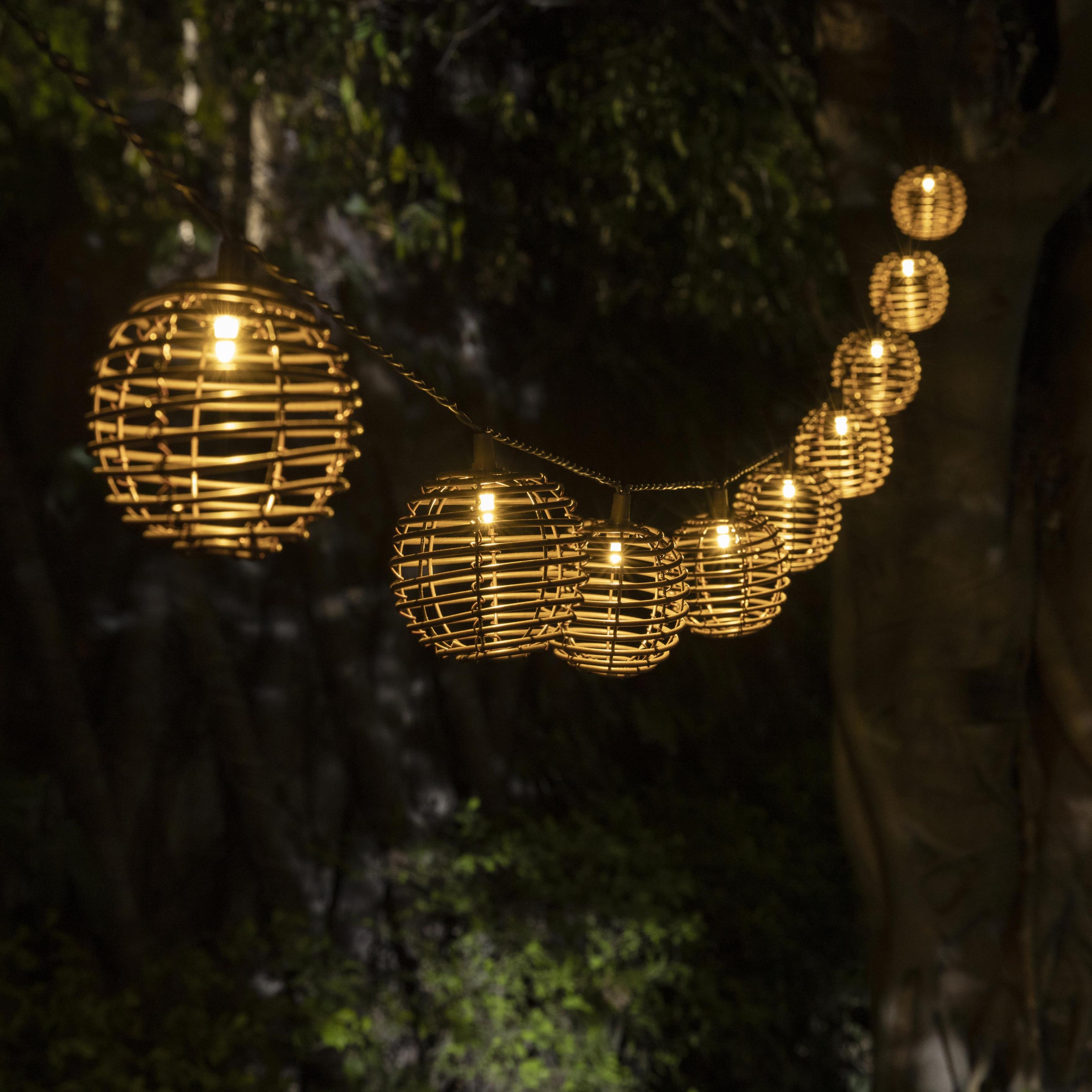 Rattan Globe String Lights