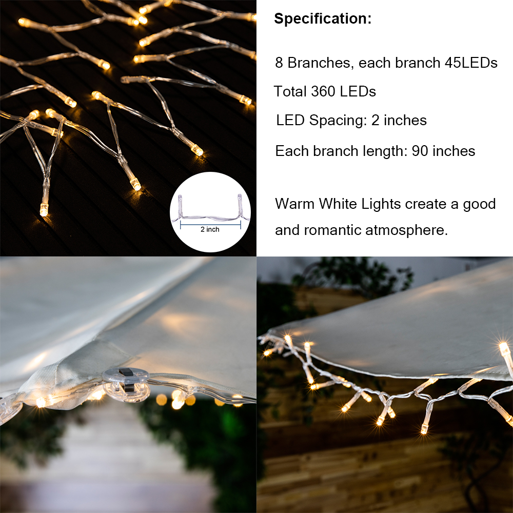 solar umbrella string lights