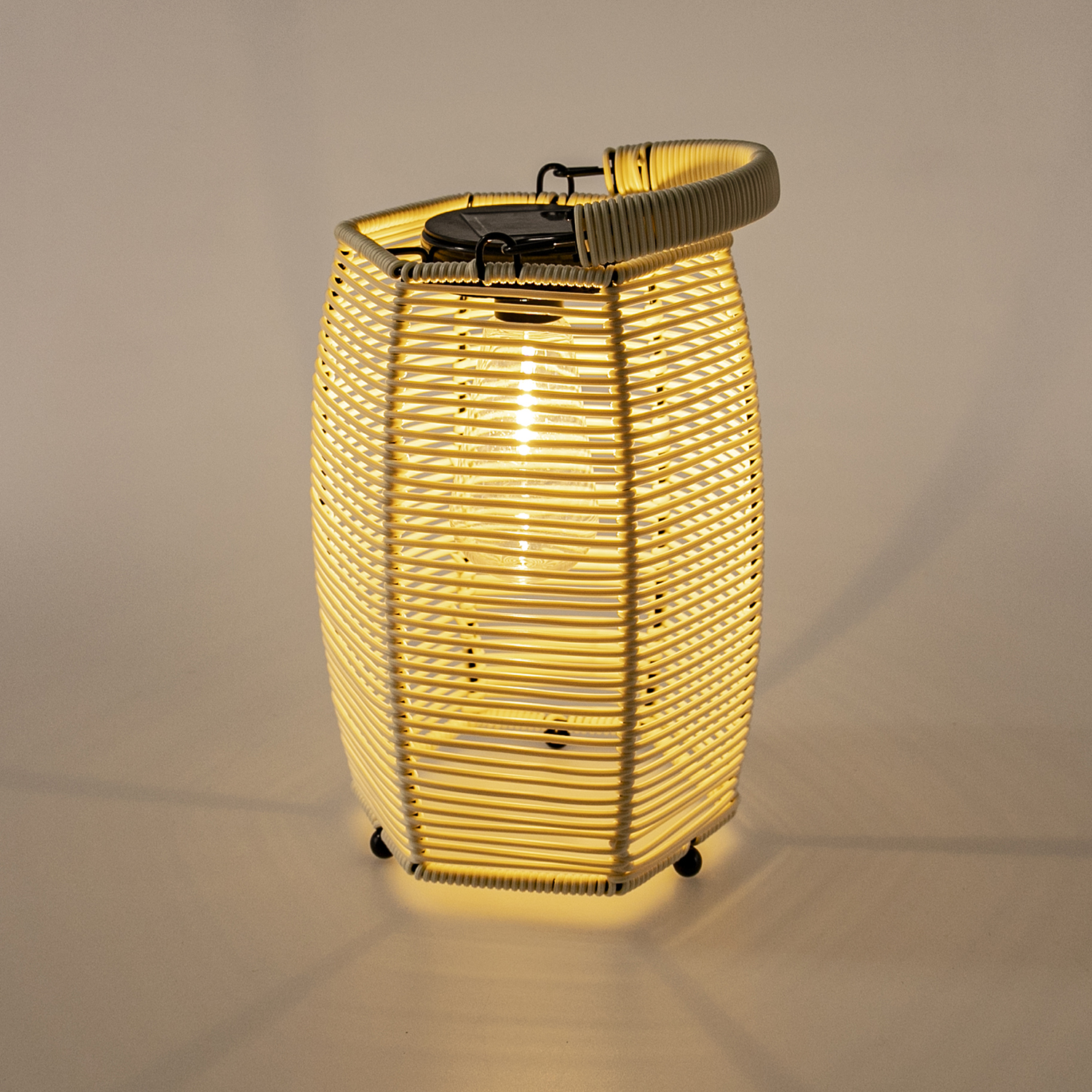 solar wicker lantern