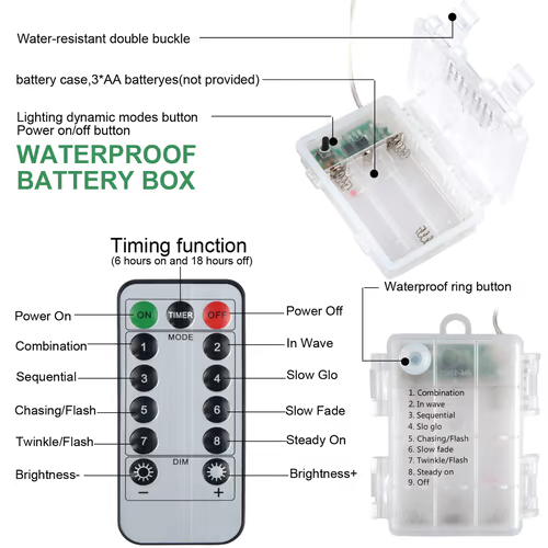waterproof battery case with remote control