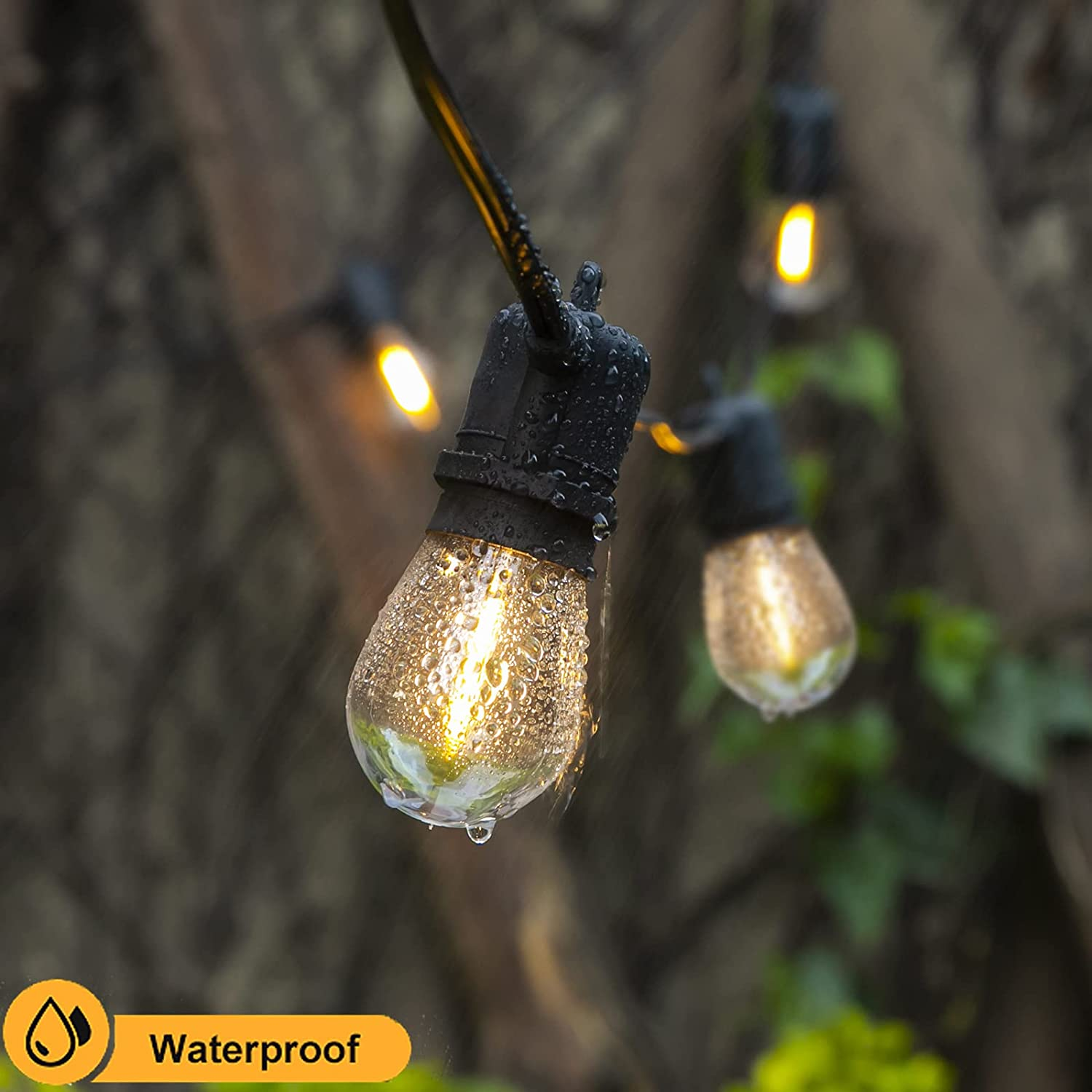 waterproof string lights solar powered